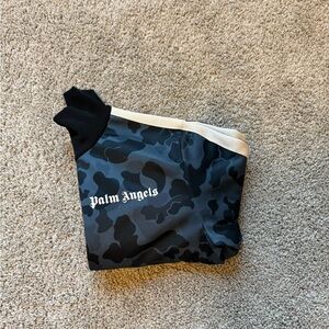 Palm Angels Blue and Black Camouflage Track Jacket